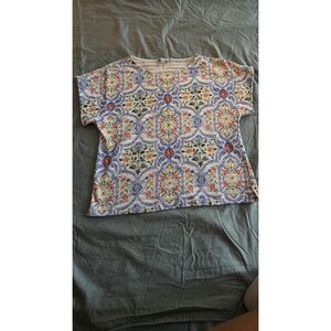 Chicos Blue Yellow Floral